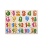 Wooden Number Knob Puzzle Board